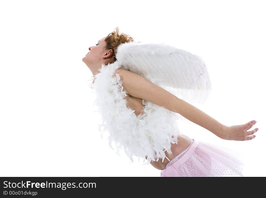 Sexual angel on isolated background