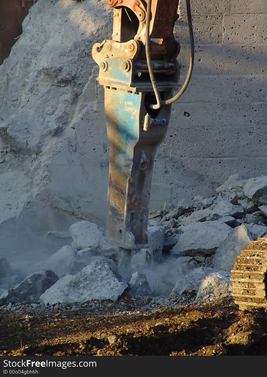 A view at a construction area. A view at a construction area.