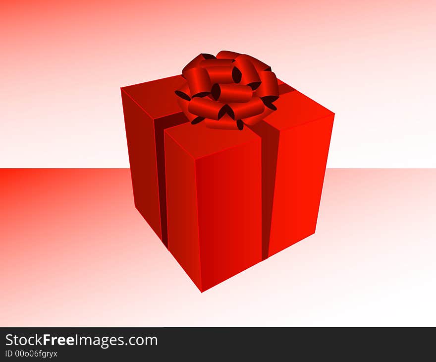 Vector image of red gift