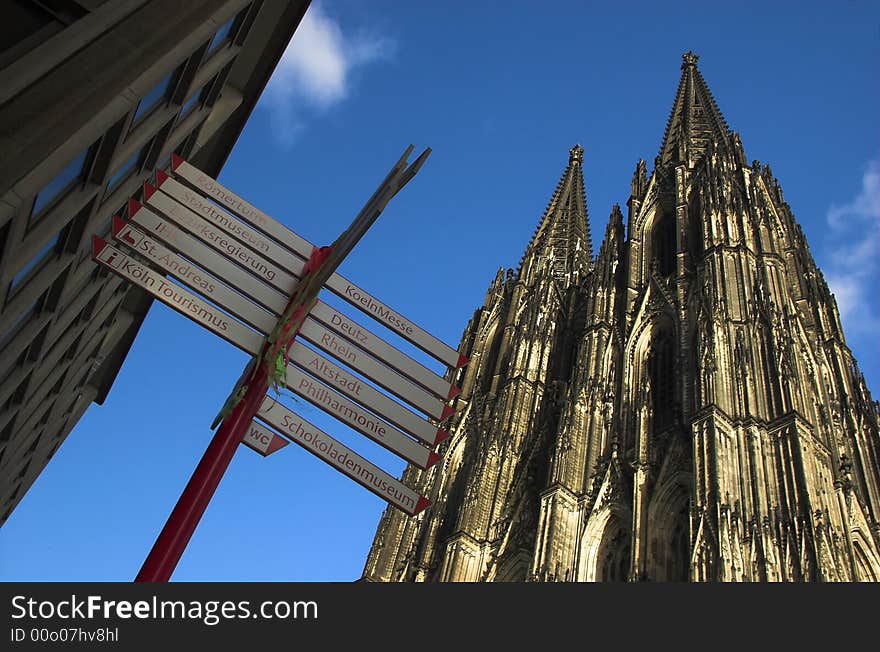 Cathedral in Cologne front side shot on a sunny winter day