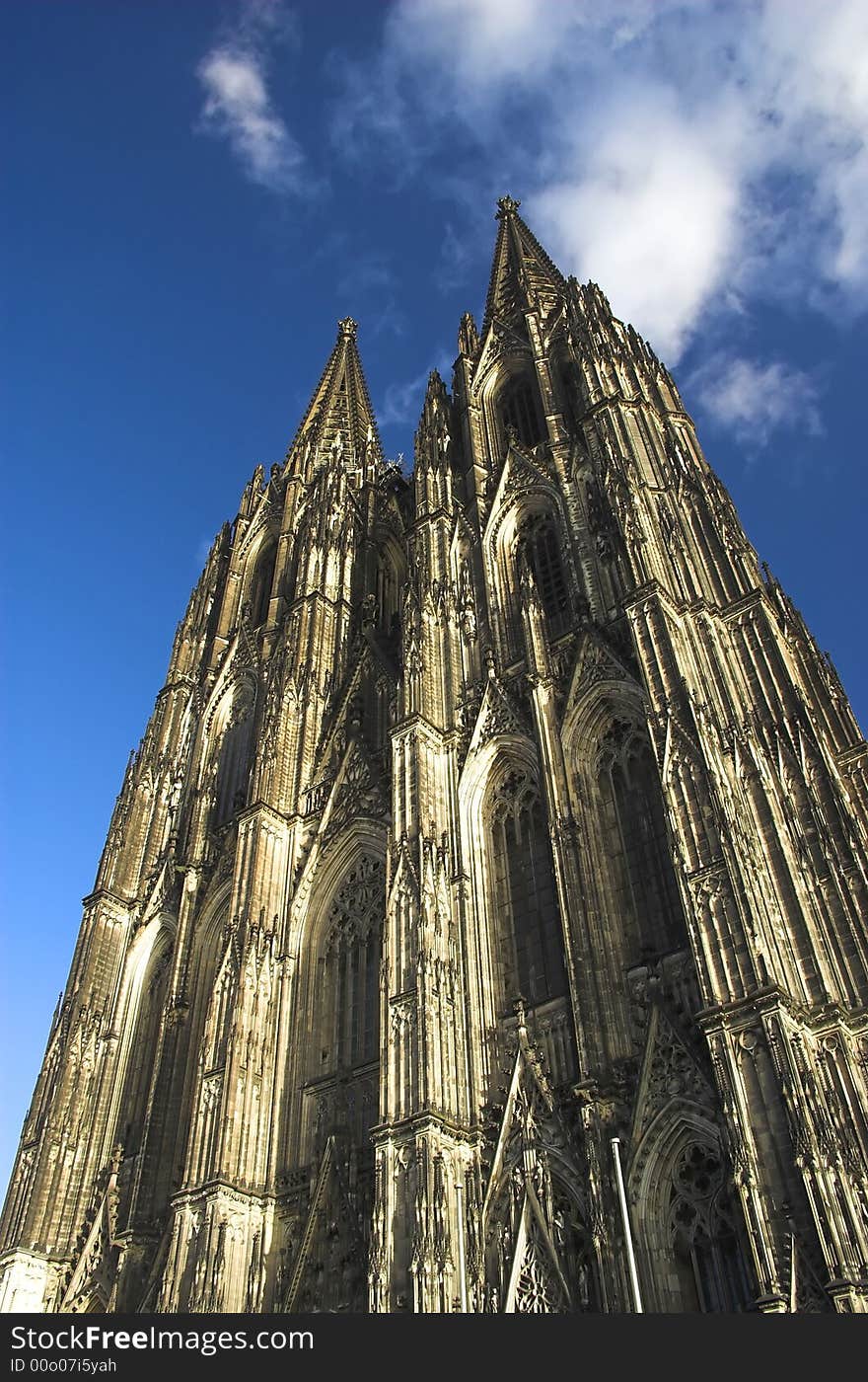 Cathedral in Cologne front side shot on a sunny winter day