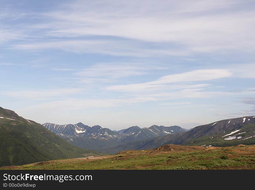 Mountains in the Kamchatka. Russia