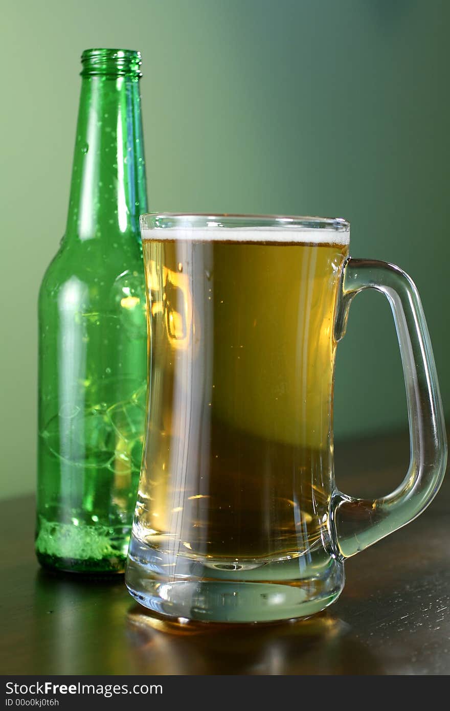 Beer Mug and Empty Bottle. Beer Mug and Empty Bottle