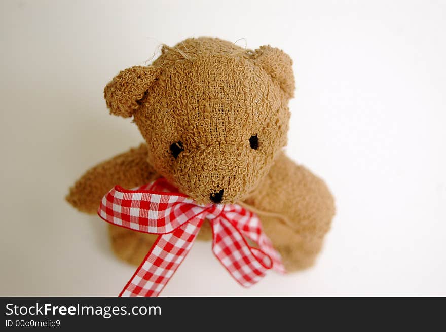 Small Teddy Bear With Gingham Bow