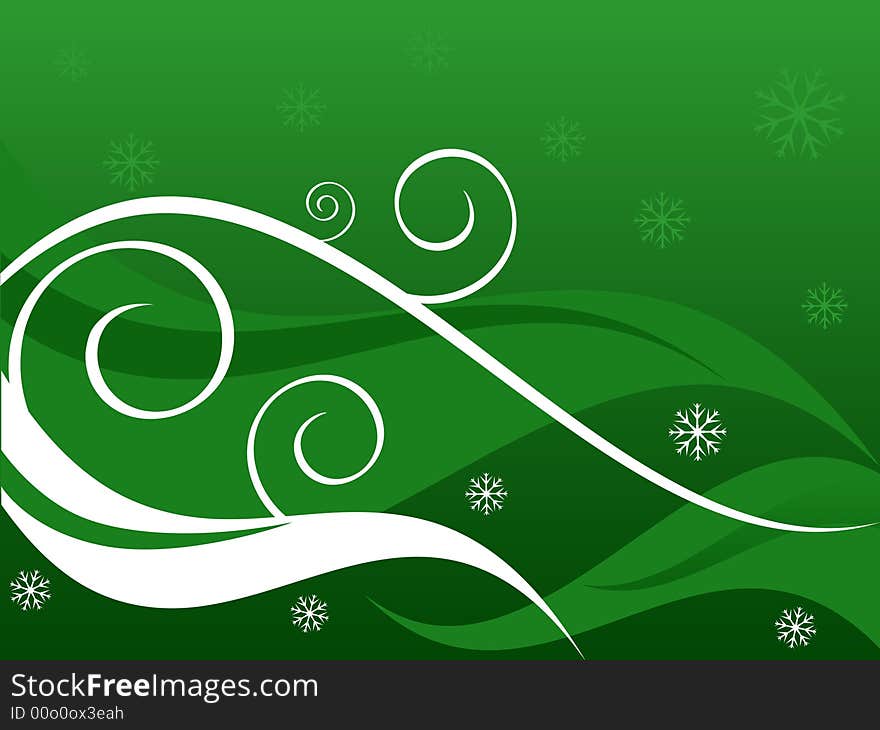 Christmas background. background with snowflakes and curls.