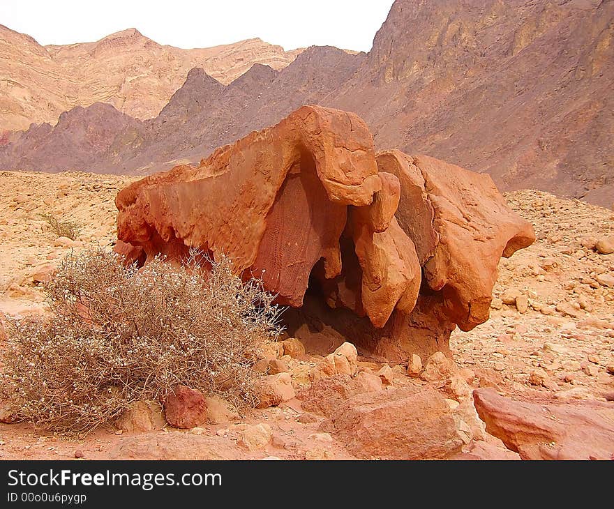 Stone in mountain of the deserts Arava. Stone in mountain of the deserts Arava