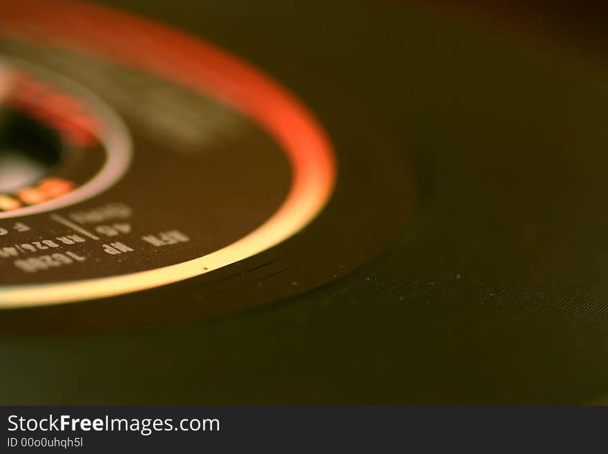 A closeup on a '70 vinil. A closeup on a '70 vinil