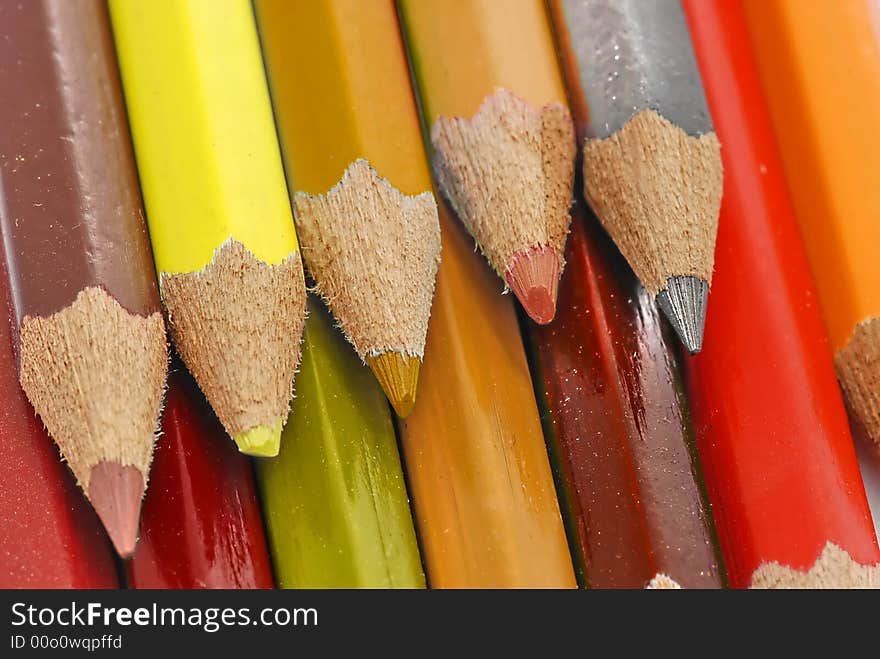 A stack of colored pencils