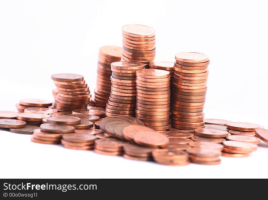 Coins isolated on white background. Coins isolated on white background