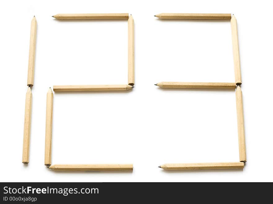 Numbers made of toothpicks on white background. Numbers made of toothpicks on white background