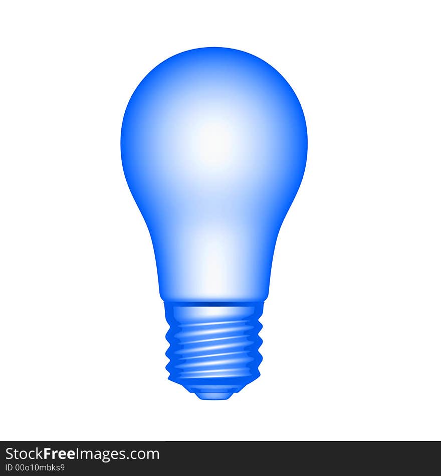 Bulb light blue isolated background illustration 3d