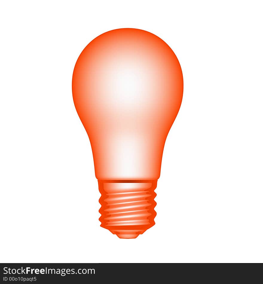 Bulb light red isolated background illustration 3d