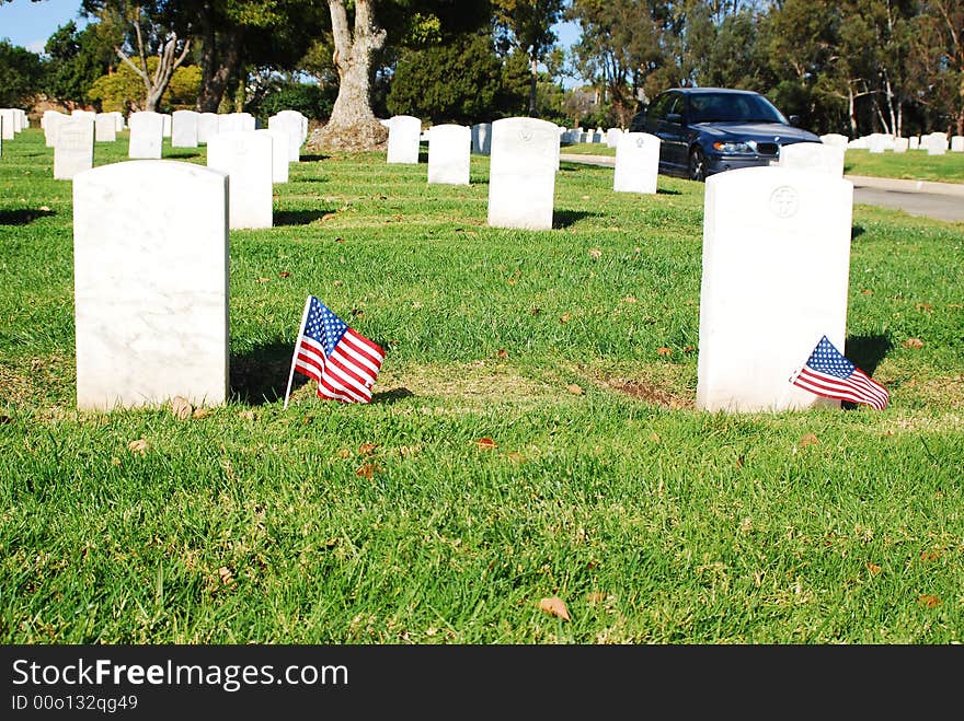 Tombstones lined up in the Los Angeles National Cemetery. The VA National Cemetery Administration honors the military service of our Nation's veterans. Tombstones lined up in the Los Angeles National Cemetery. The VA National Cemetery Administration honors the military service of our Nation's veterans.