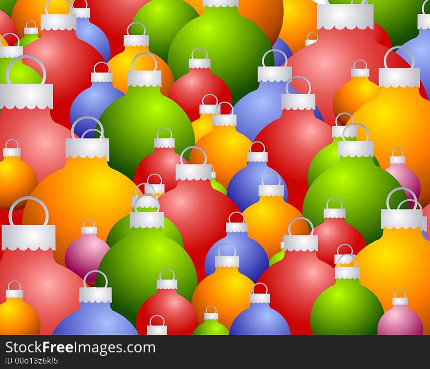 Colorful Christmas Ornaments Background