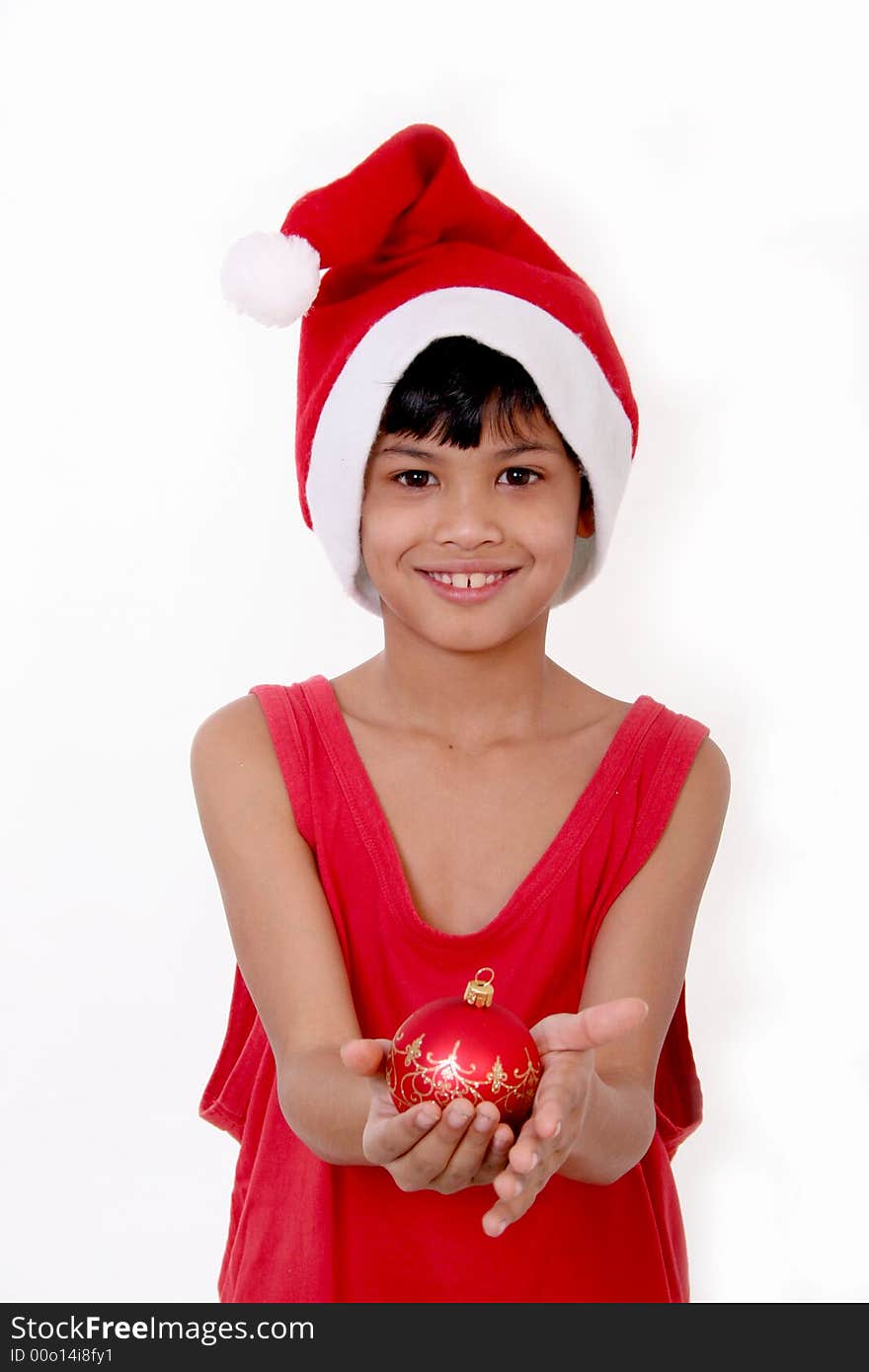 Cute little asian boy as santa claus. Cute little asian boy as santa claus