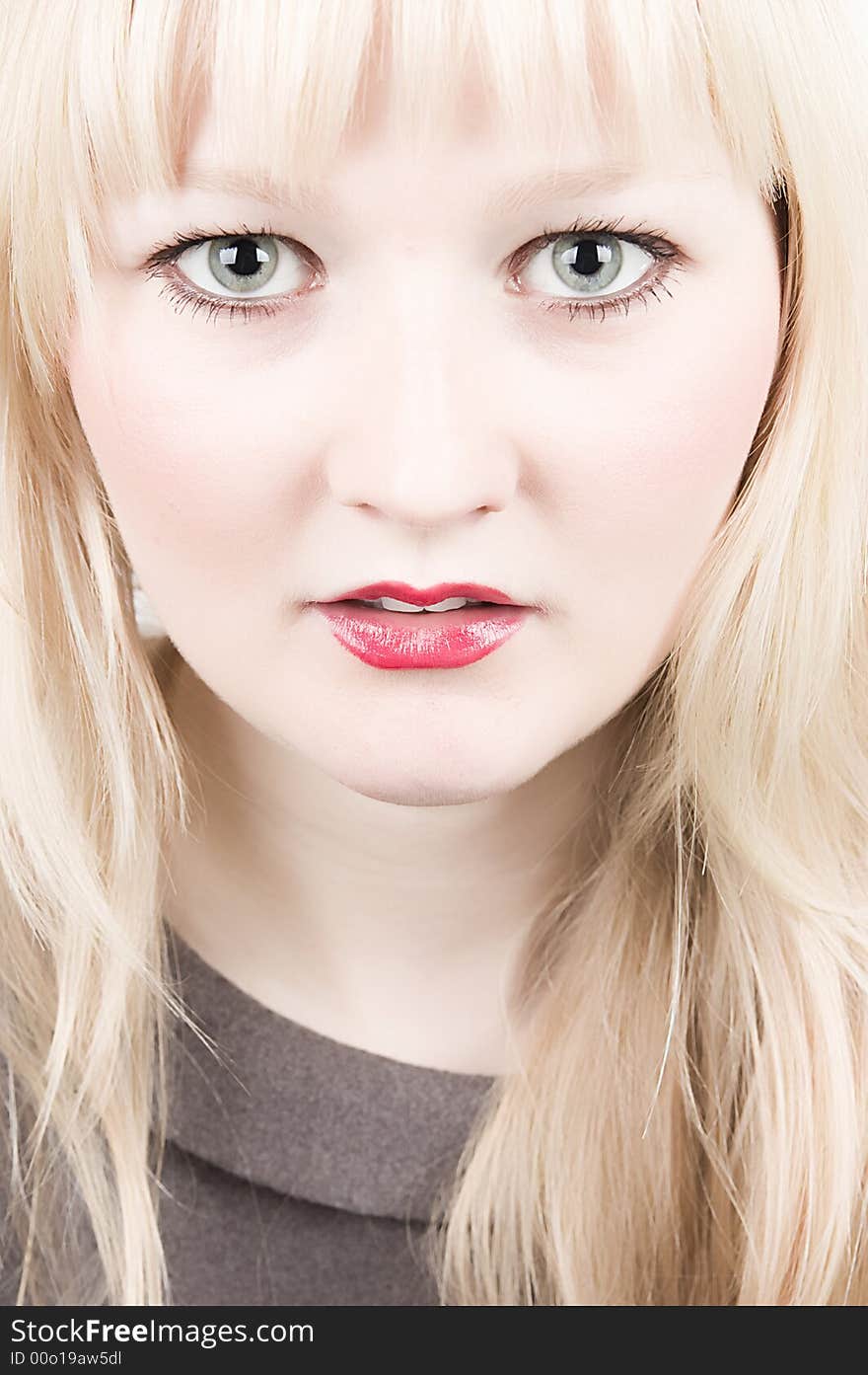 Beautiful blond closeup portrait