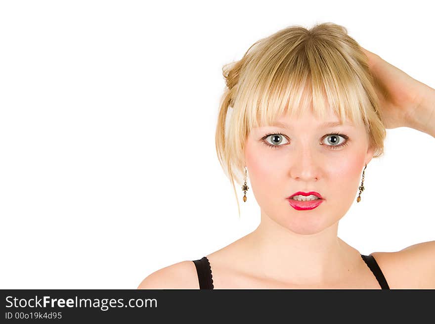 Sporty blond girl portrait