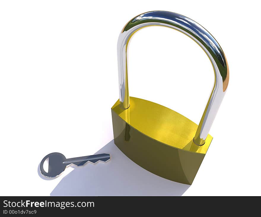 A nice 3d development about a padlock for safety area. A nice 3d development about a padlock for safety area.