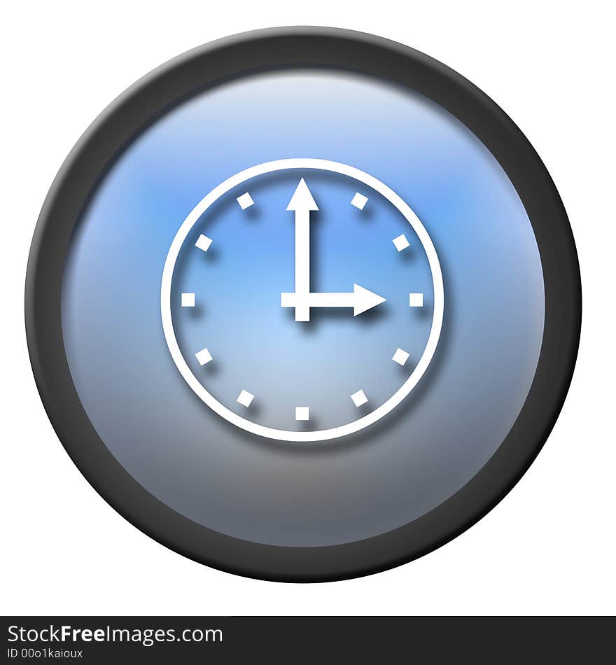 Plastic button with clock