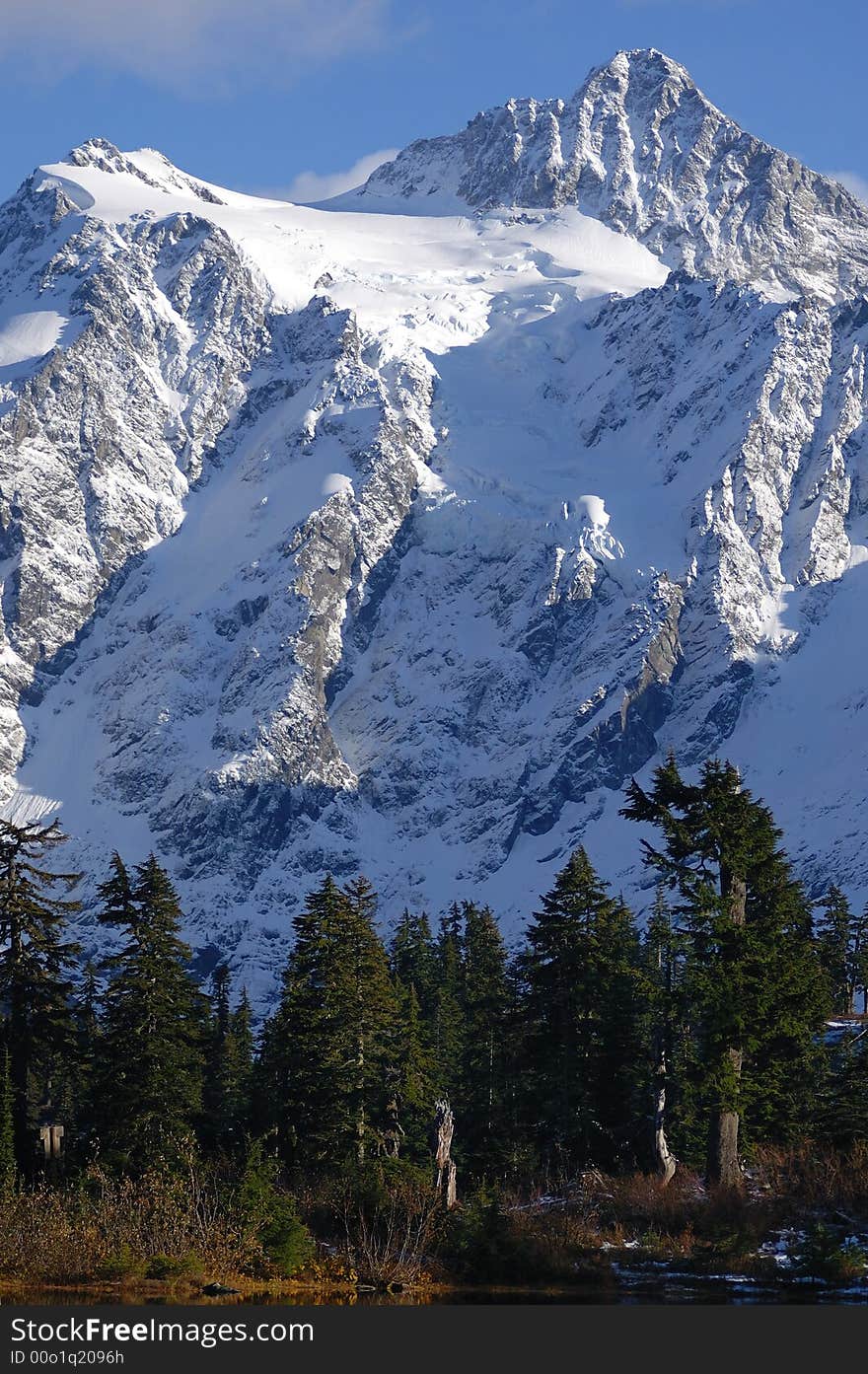 Mt. shuksan covered with snow