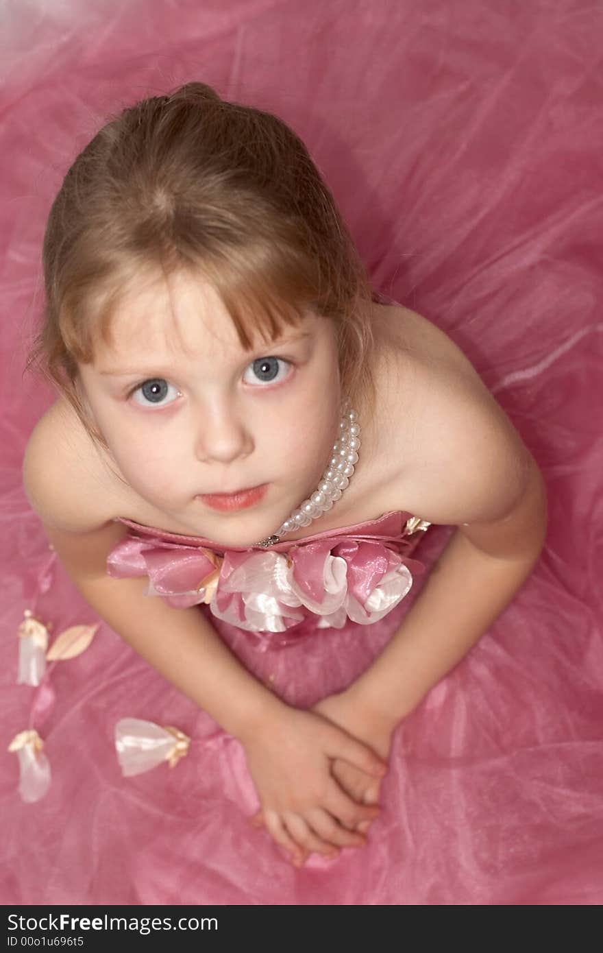 Nice girl in pink dress