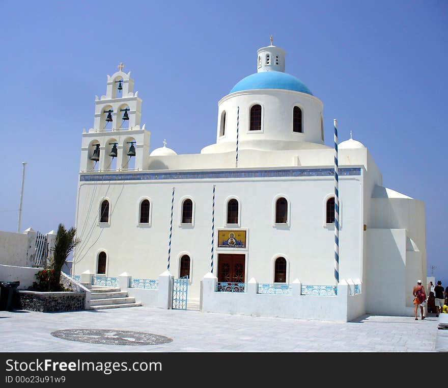 Houses and domes at Santorini Island, Greece. Houses and domes at Santorini Island, Greece.