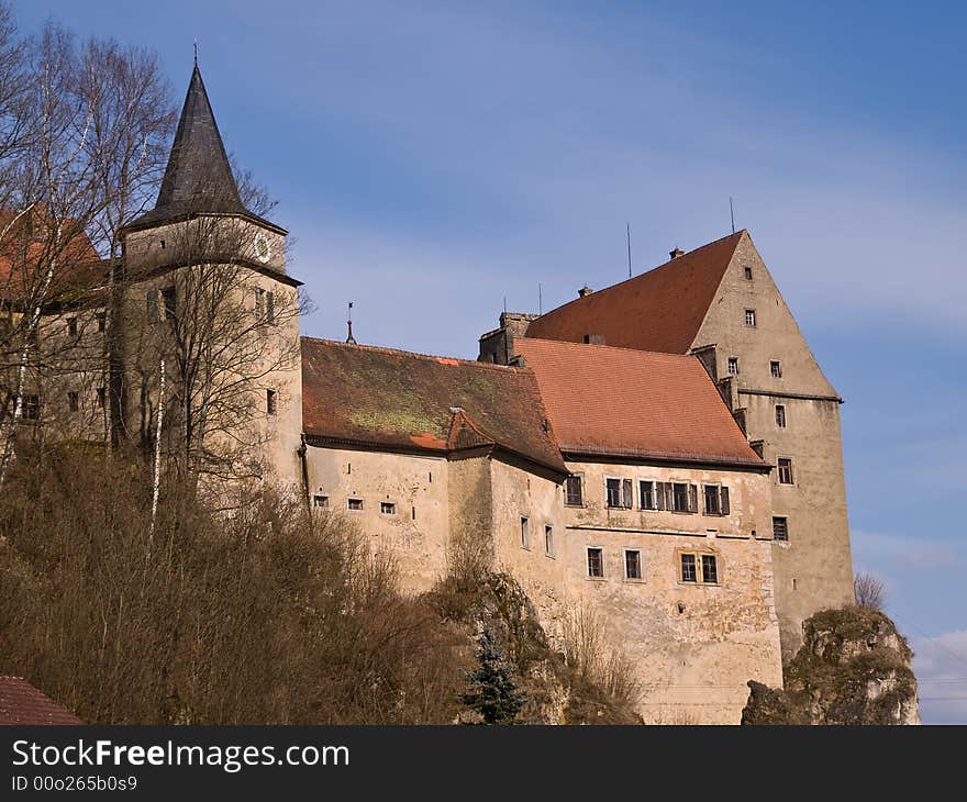 German castle on the edge of a rock. German castle on the edge of a rock