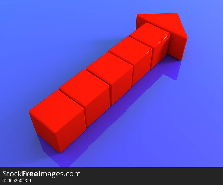 Red arrow right 3D model