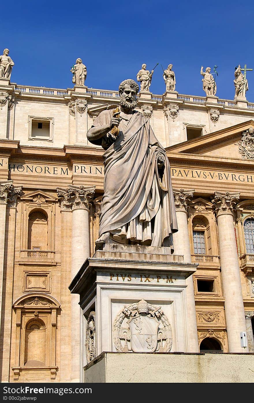 Statue of Pie IX in piazza san Pietro roma. Statue of Pie IX in piazza san Pietro roma