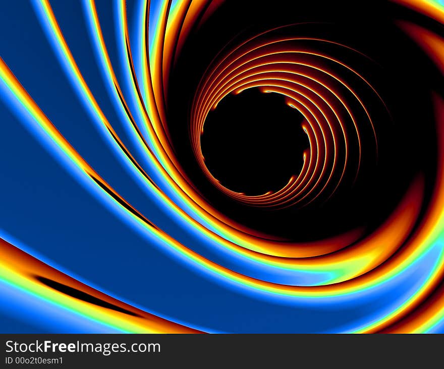 A beautiful blue and orange vortex. A beautiful blue and orange vortex