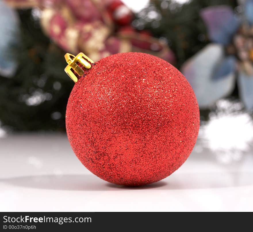 Close-up shot of a christmas ball. Close-up shot of a christmas ball