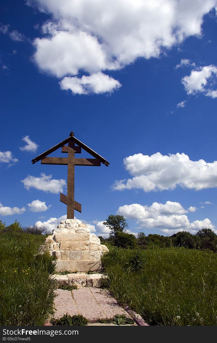 Cross and blue sky