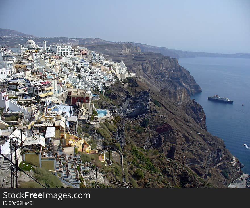 Houses and hotels at Santorini Island, Greece. Houses and hotels at Santorini Island, Greece.