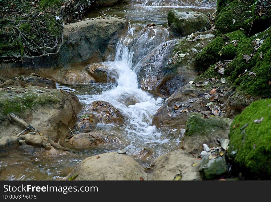 Water flowing in the creek. Tranquil scene. Canon 400d