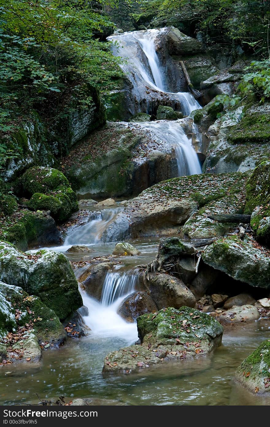 Waterfall in the canyon