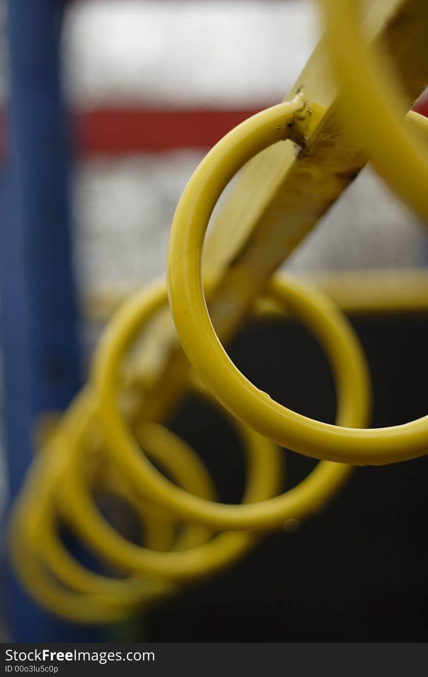 An abstract view of a playground toy.