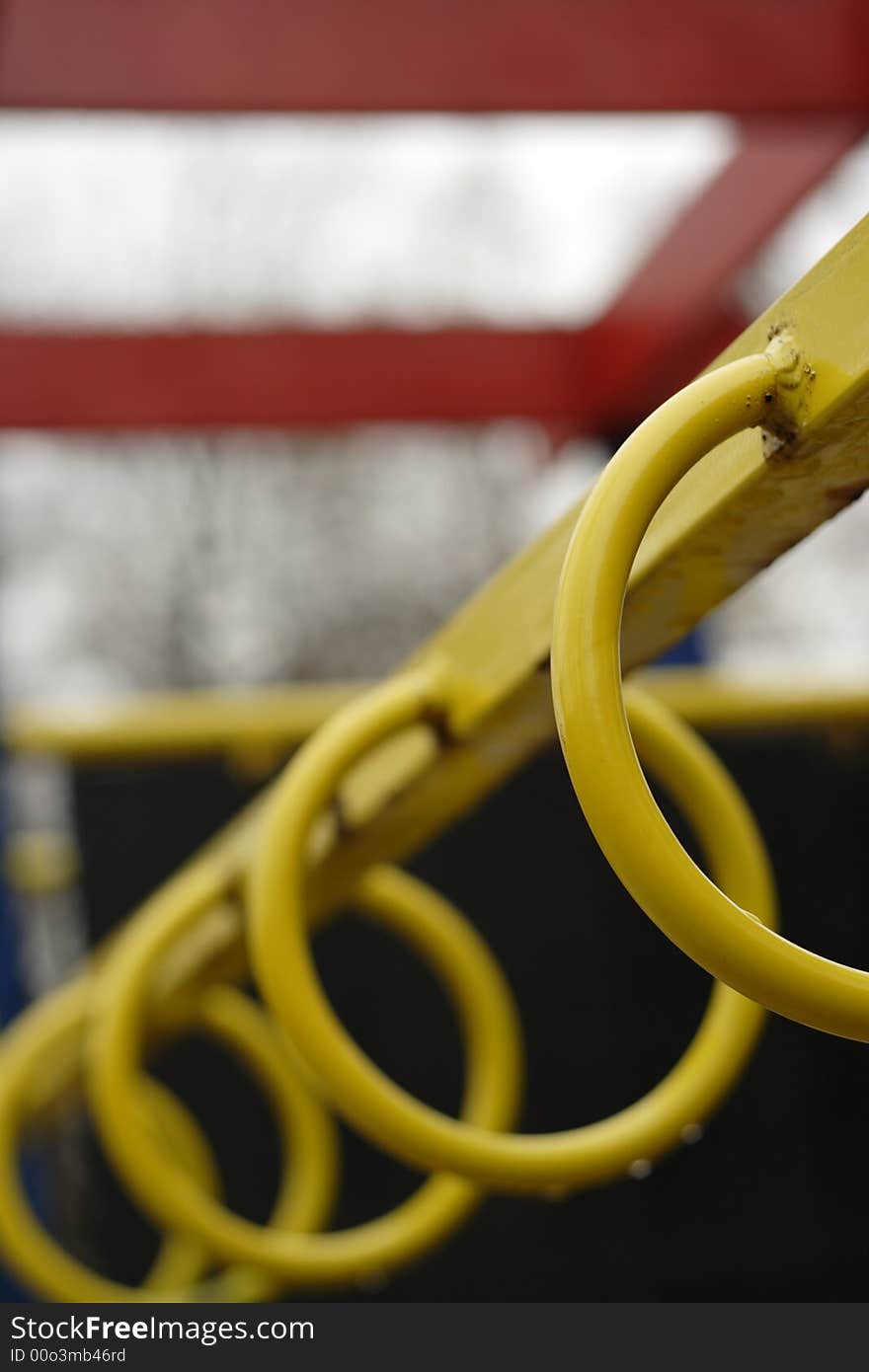 An abstract view of a playground toy.