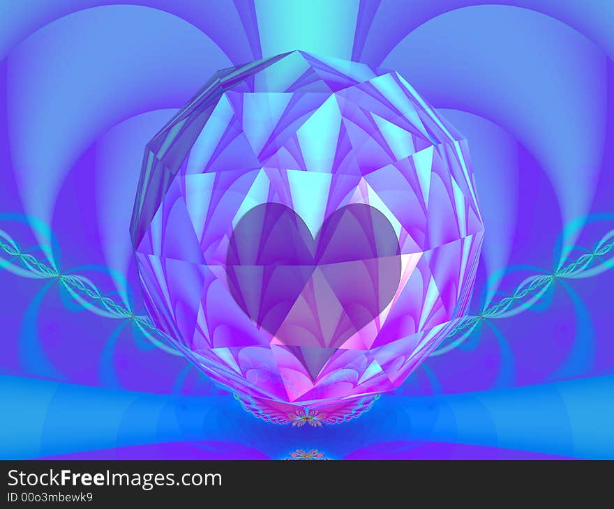 The big crystal contains a transparent heart. The shapes in the background hold the crystal. Can be used as Valentine related work. The big crystal contains a transparent heart. The shapes in the background hold the crystal. Can be used as Valentine related work.