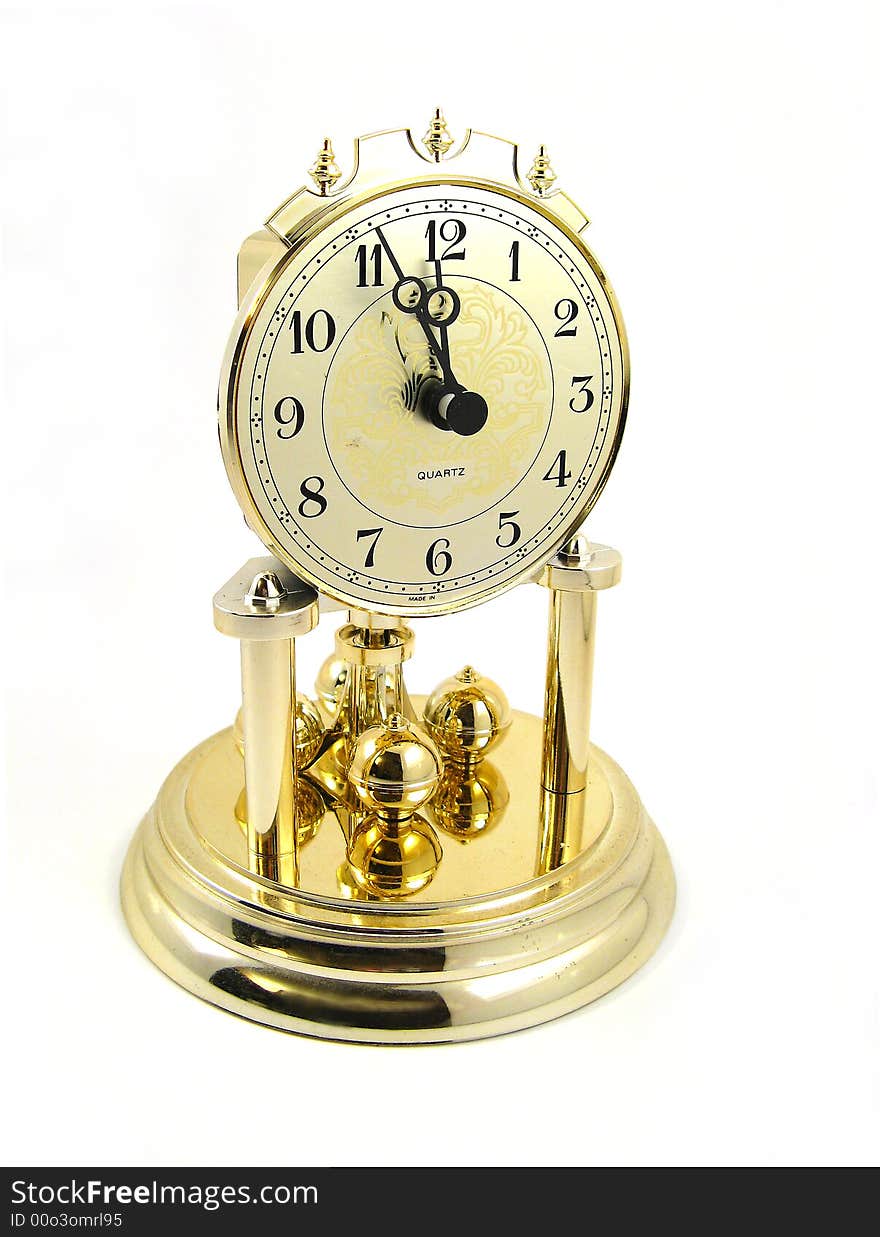 Quartz clock showing five to twelfth