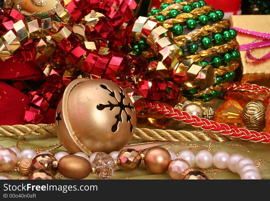 Christmas Ornaments With Ribbons and Beads. Christmas Ornaments With Ribbons and Beads