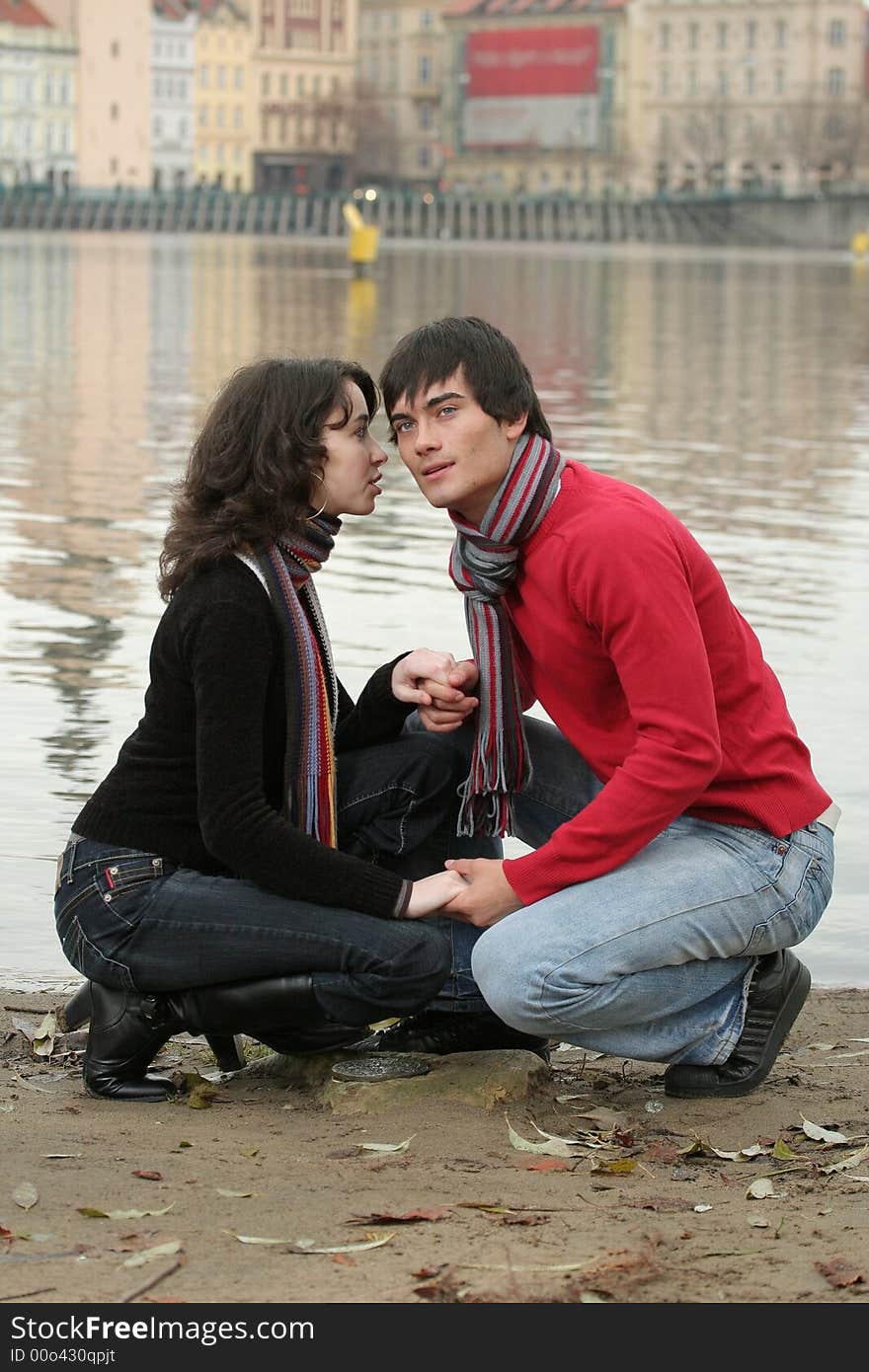 Happy Couple near the River