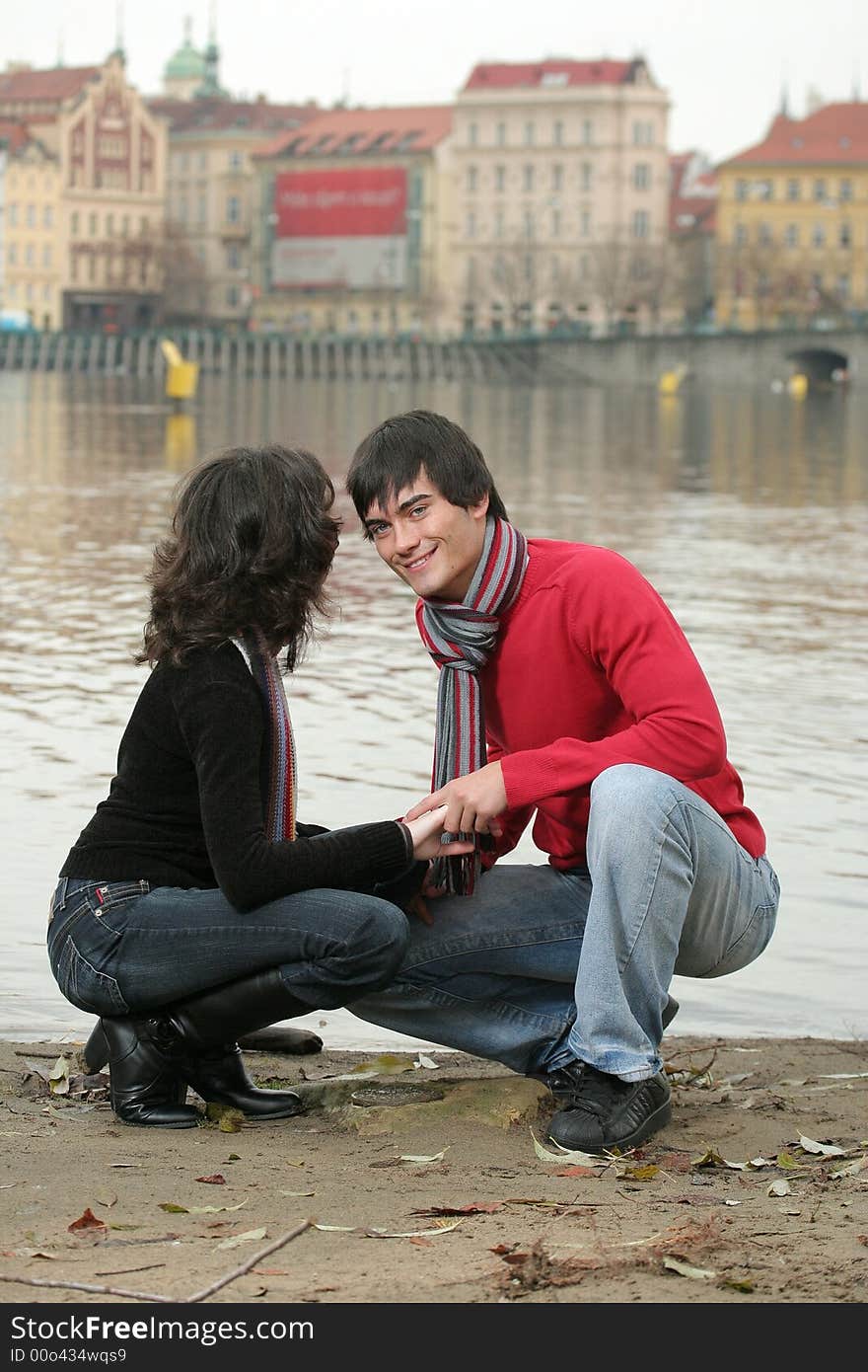 Happy Couple near the River