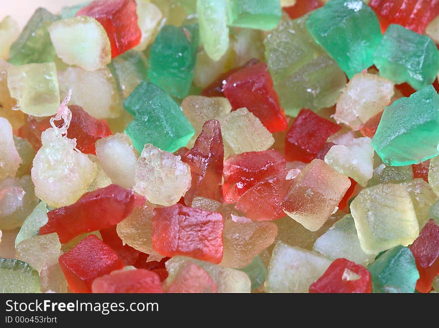 Close up of colorful dried fruit