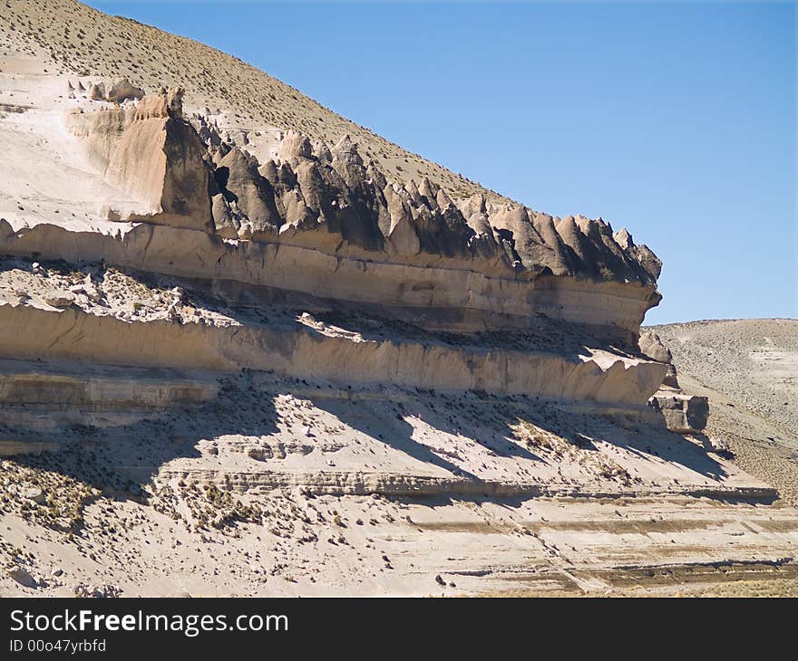 Rock formations in the way to the colca canyon in Peru