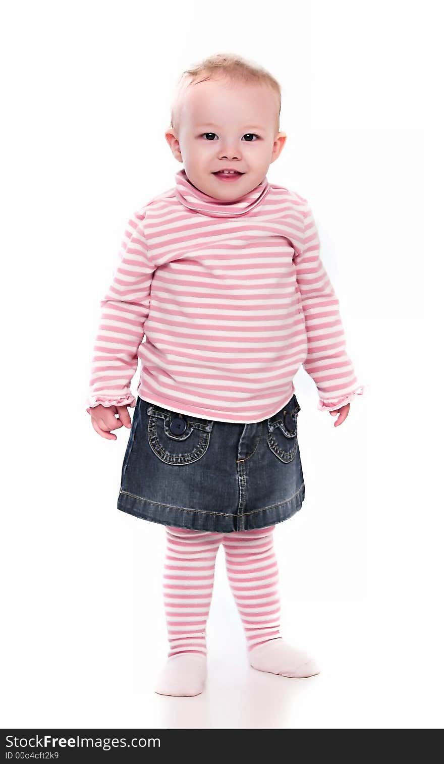 Little girl posing on isolated white background. Little girl posing on isolated white background