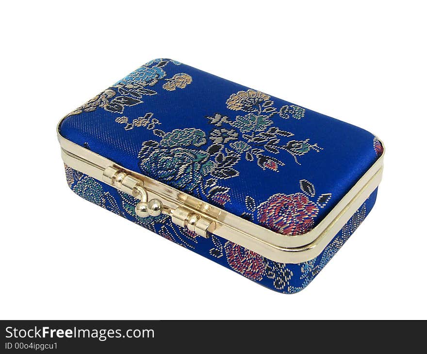 Silk case for jewelry on white background