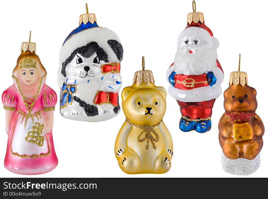 Christmas toys shaped as a fairy-tales characters. Christmas toys shaped as a fairy-tales characters