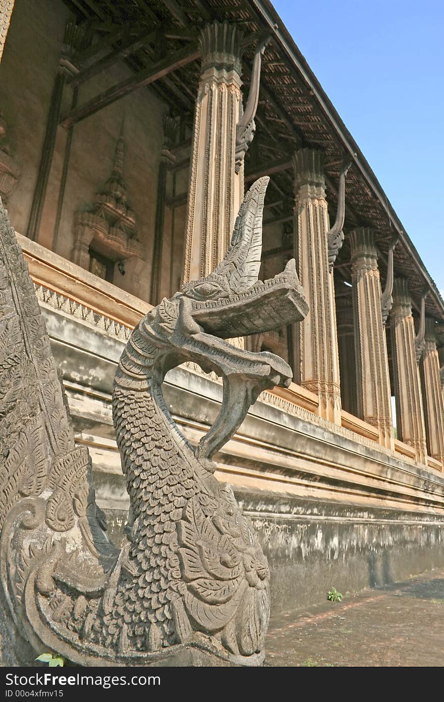 The exterior of Wat Haw Pha Kaew in Vientiane, Laos. The exterior of Wat Haw Pha Kaew in Vientiane, Laos