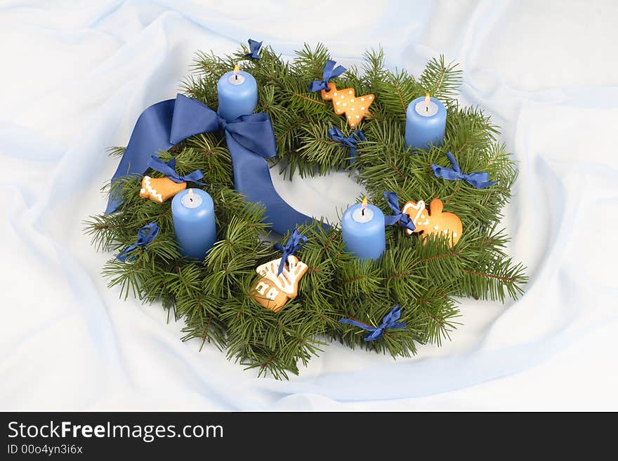 Advent wreath with blue candles