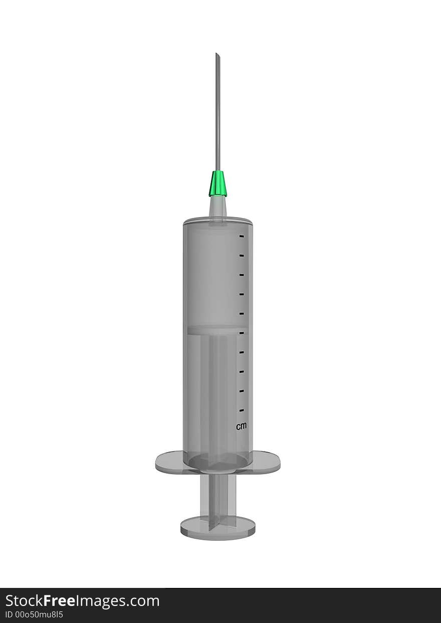 3d illustration of empty syringe isolated